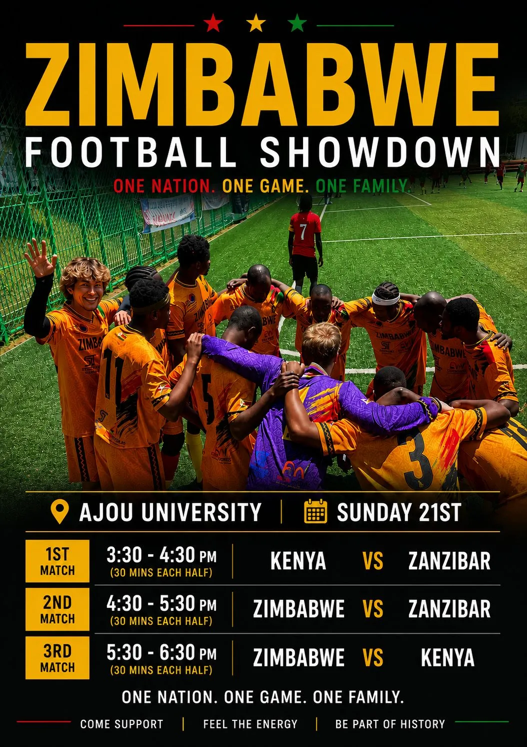 Zimbabwe vs Kenya vs Zanzibar — Triangular at Ajou